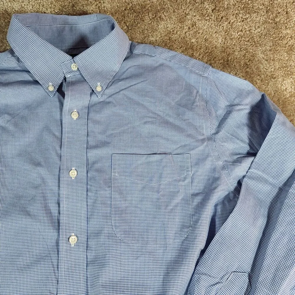 Lauren Ralph Lauren Mens Long Sleeve Shirt Non Iron Cotton Check 16(34-35) #281